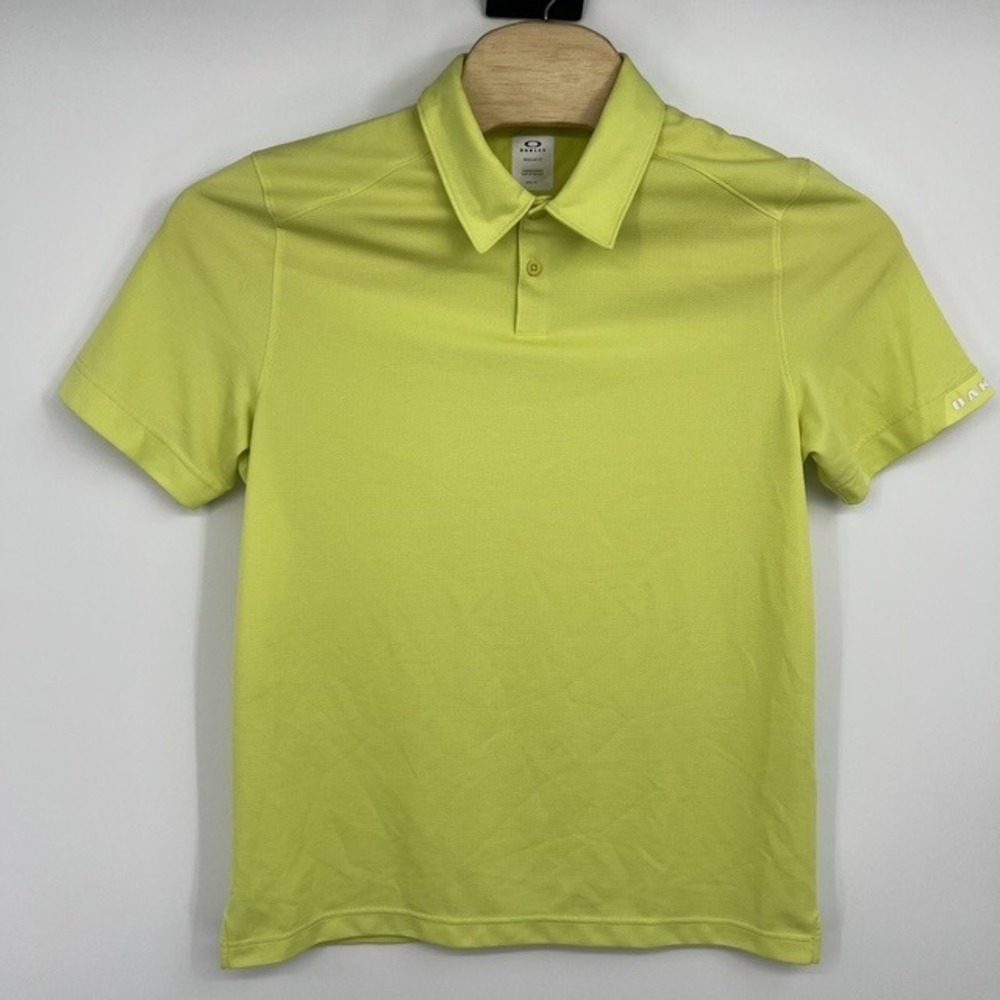 Oakley Men's Large Regular Fit Neon Yellow/Lime Green  Short Sleeve Polo Shirt